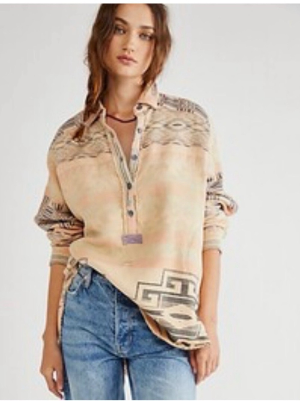 WE THE FREE ARIZONA SKY PULLOVER SAND COMBO SIZE SMALL